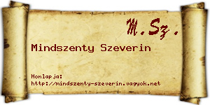 Mindszenty Szeverin névjegykártya